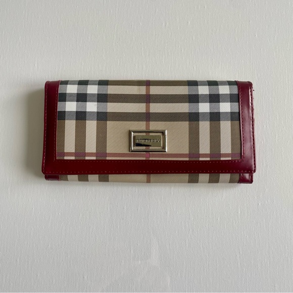 BURBERRY VINTAGE CHECK PATTERN LONG WALLET, clutch - Picture 1 of 8